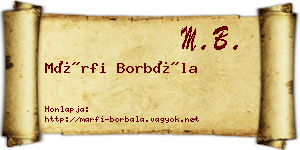 Márfi Borbála névjegykártya