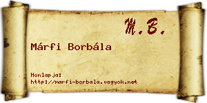 Márfi Borbála névjegykártya